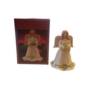 LENOX Porcelain HOLY NIGHT Holiday ANGEL with CANDLE In Original Box